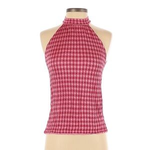 Zara Red Houndstooth Halter Blouse